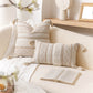 Serene Boho Woven Throw Pillow Cover - Cream