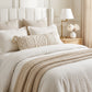 Handmade Cream Chevron Lumbar  Pillow Cover 14x36
