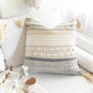 Handmade Gray Boho Woven Square Pillow Cover 20x20 22x22
