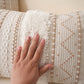 Serene Boho Woven Lumbar Throw Pillow Cover 14X36- Cream
