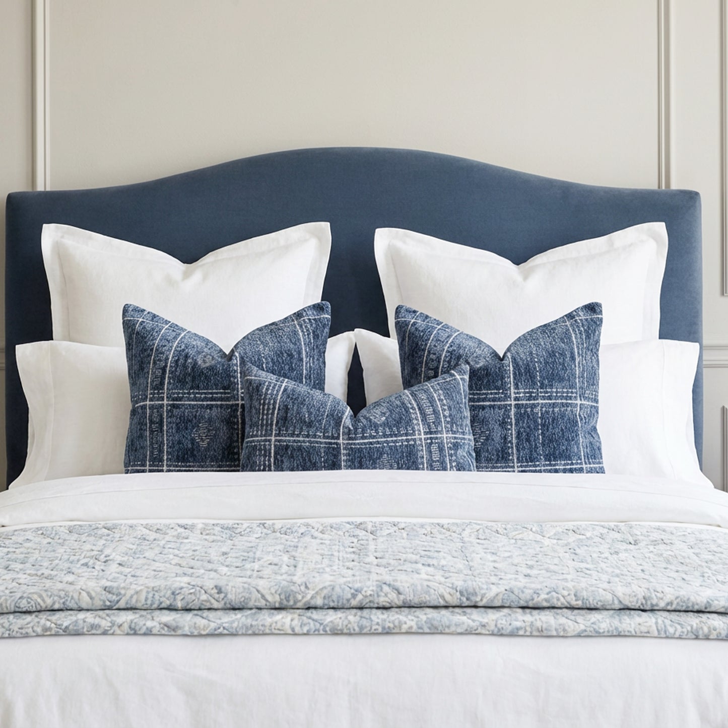 Chenille Soft Blue Pattern Throw Pillow Cover