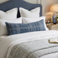 Chenille Soft Blue Pattern Throw Lumbar Pillow Cover 14x36