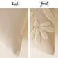 Velvet Soft Cream Flower Pattern Lumbar Throw Pillow Cover