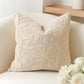 Velvet Soft Cream Flower Pattern Throw Pillow Cover